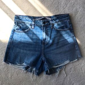Alexander Wang High waist denim cutout shorts